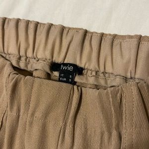 Iwie Tan Wide Straight Leg Pants Size S